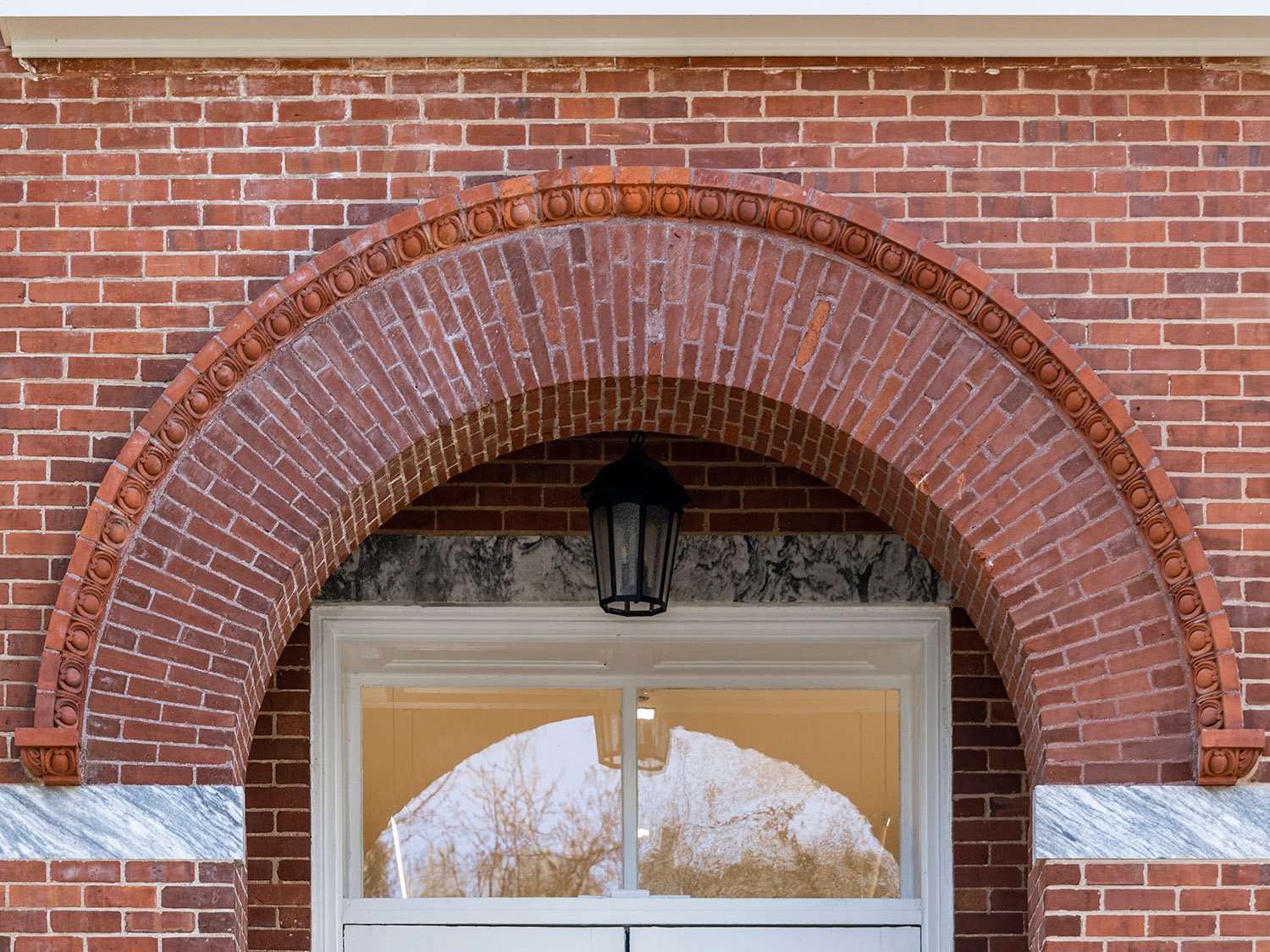 Roman arch on the facade of Agnes Scott Hall, Decatur, Georgia