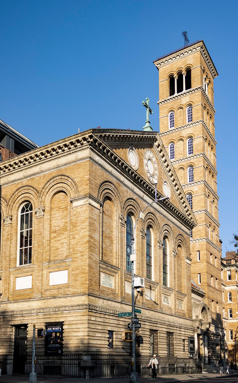 Looking at Judson Memorial Church from the east