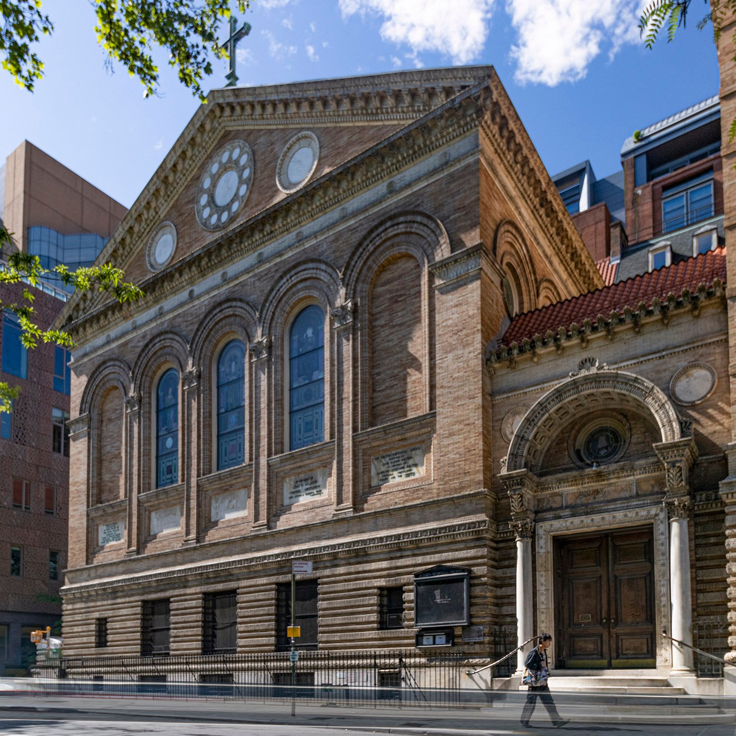 Looking at Judson Memorial Church from the west