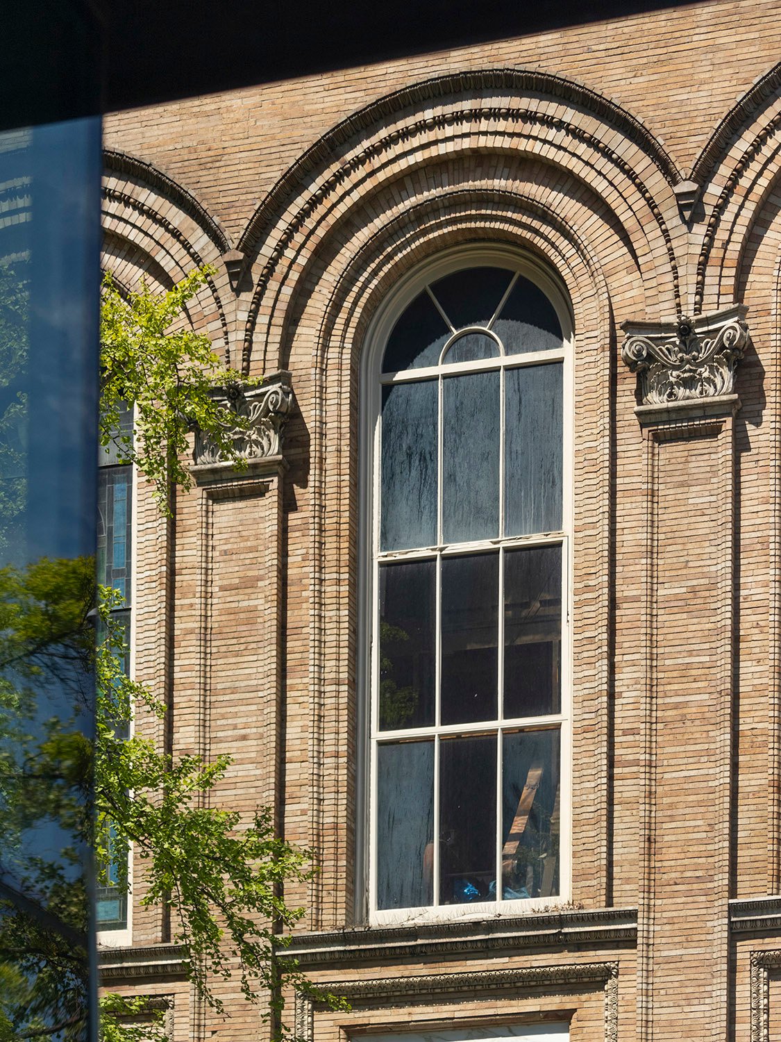 Window on the east facade of Judson Memorial Church, New York