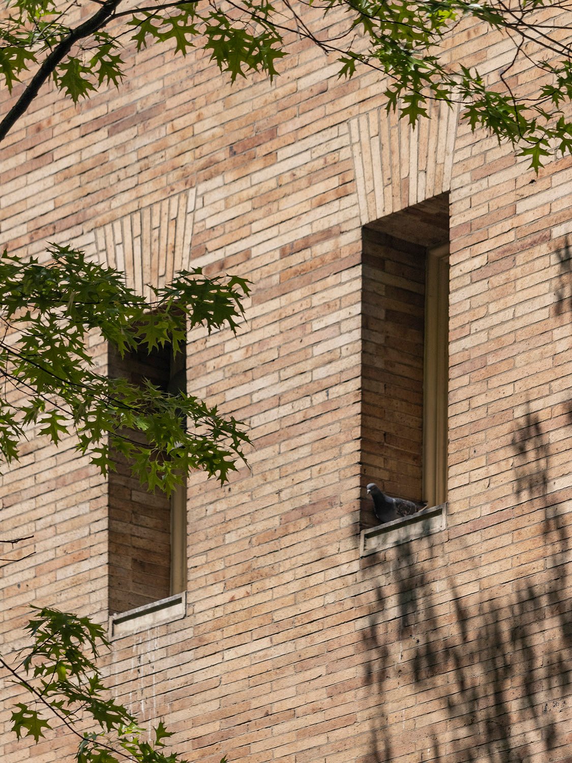 Windows on the east facade of Judson Memorial Church, New York