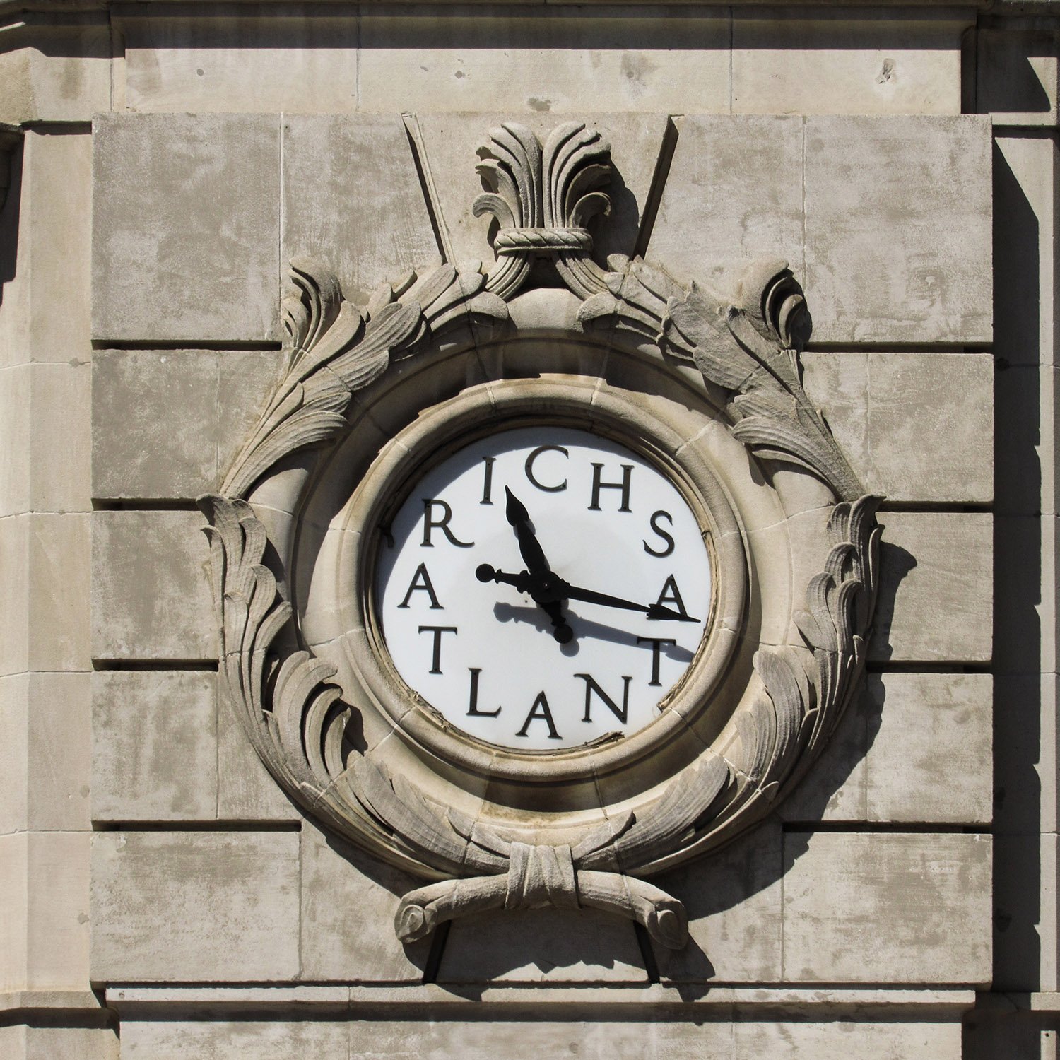 Clock on the northeast corner of M. Rich and Brothers Company, Atlanta