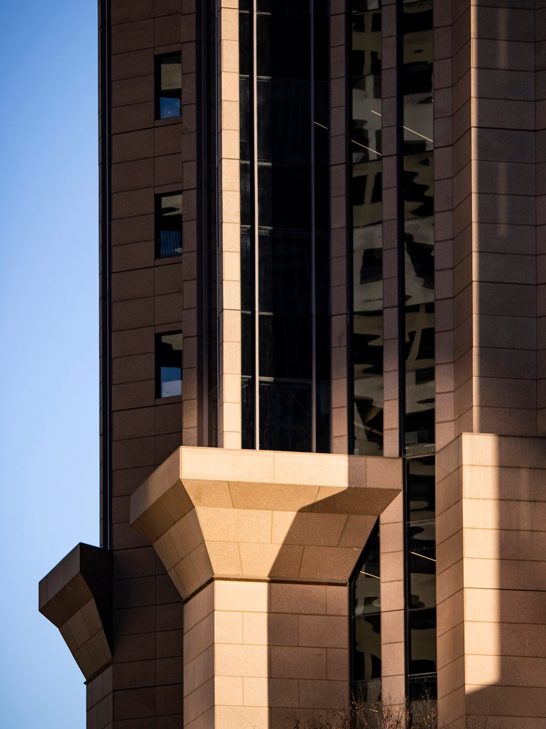 Pillars on the Bank of America Plaza