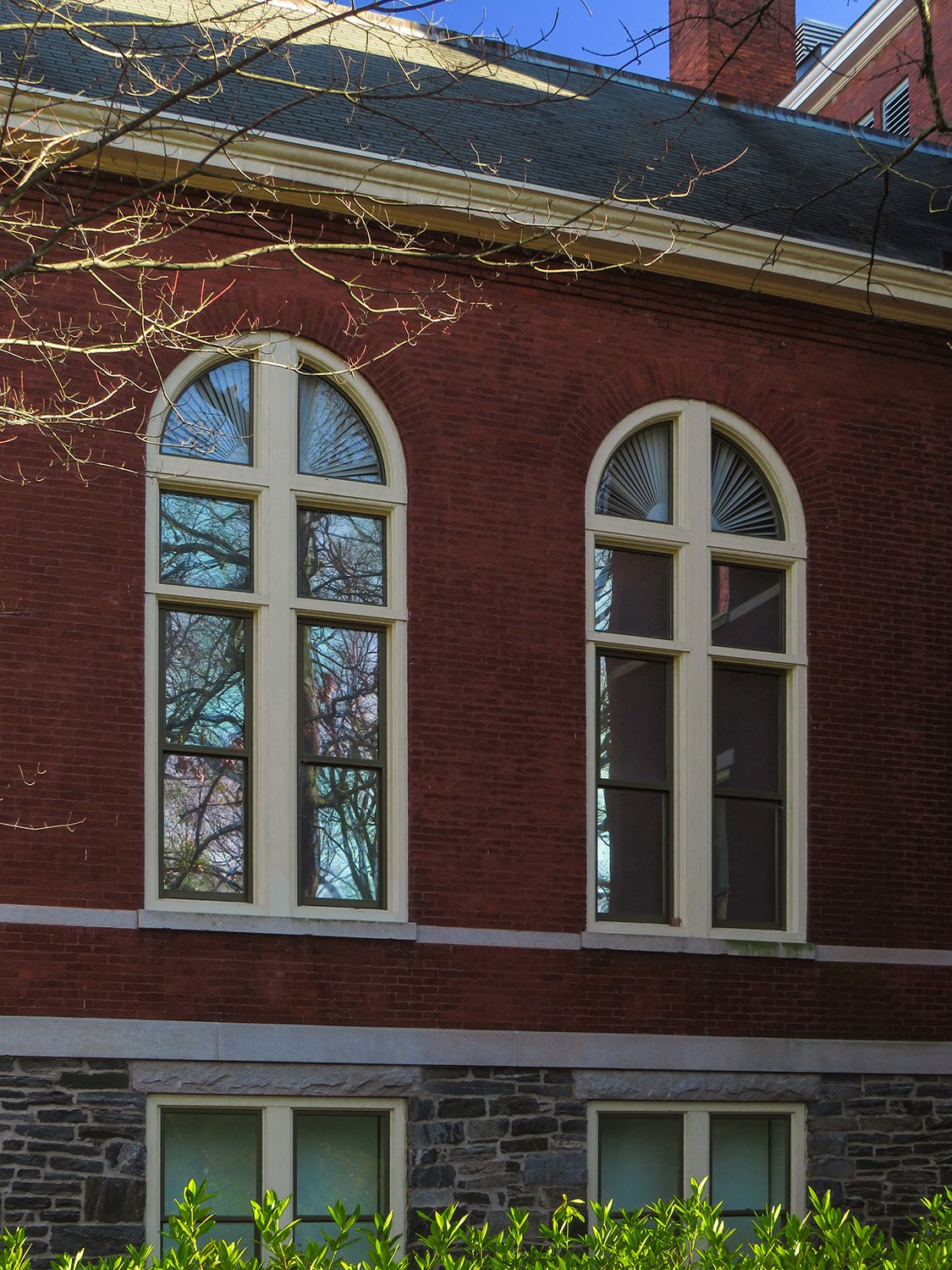 Arch windows on the former chapel of the Academic Building at Georgia Tech, Atlanta