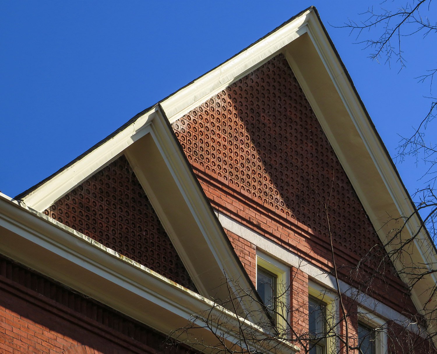 Gables on the west elevation of the Academic Building at Georgia Tech, Atlanta