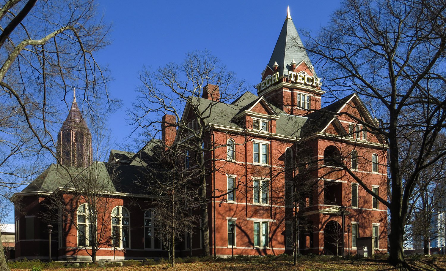 Looking at the Administration Building of Georgia Tech from the northwest
