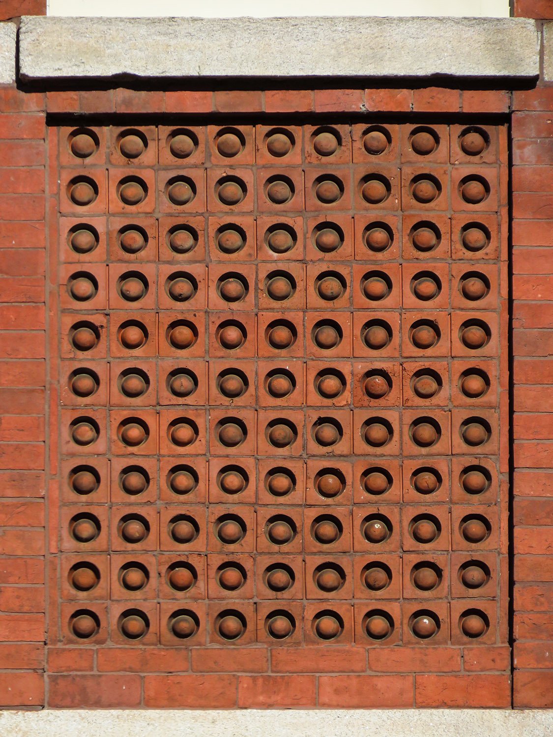 Terracotta window spandrel on the Academic Building of Georgia Tech, Atlanta