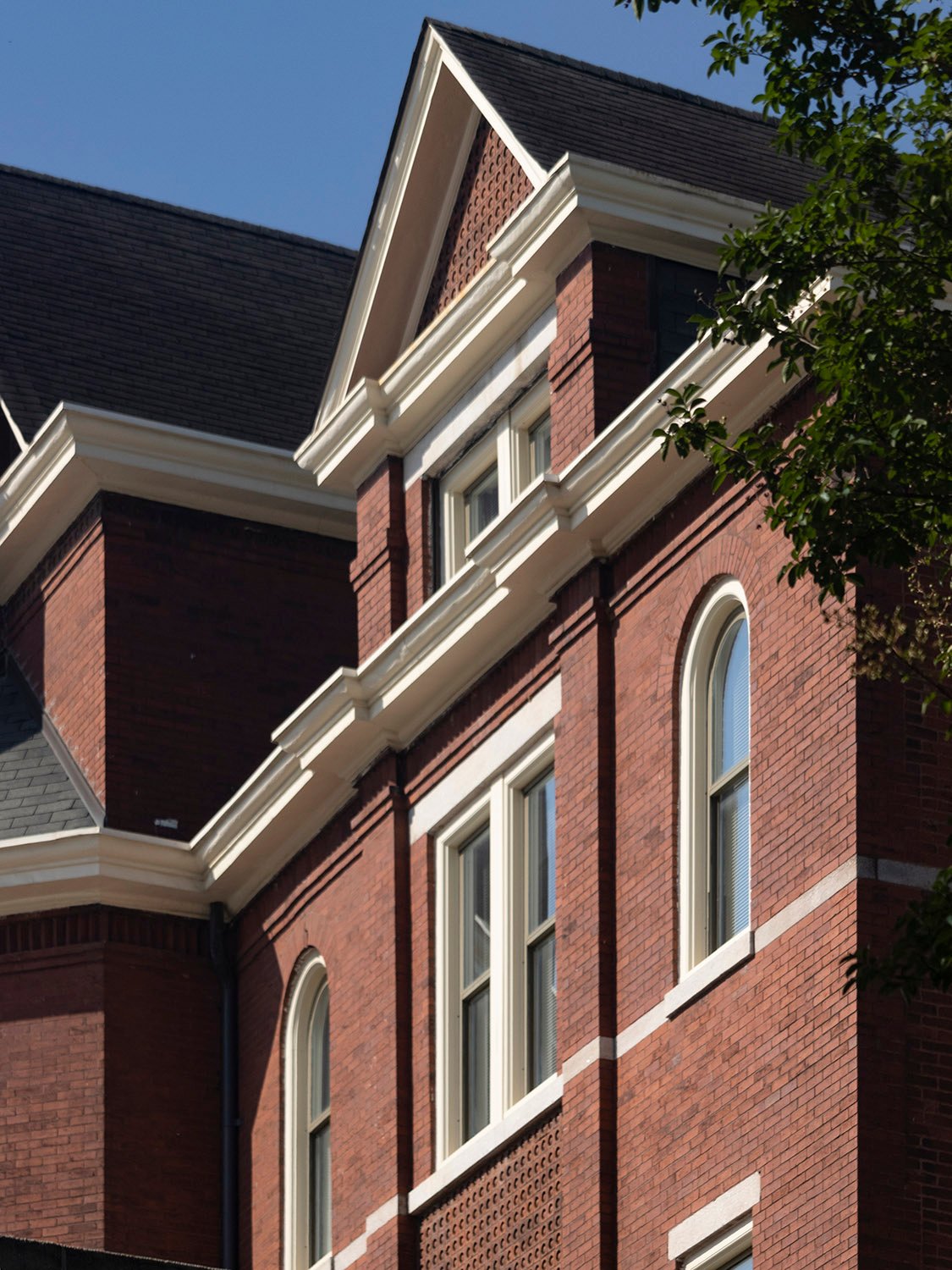 Looking at the east elevation of the Academic Building from the northeast 