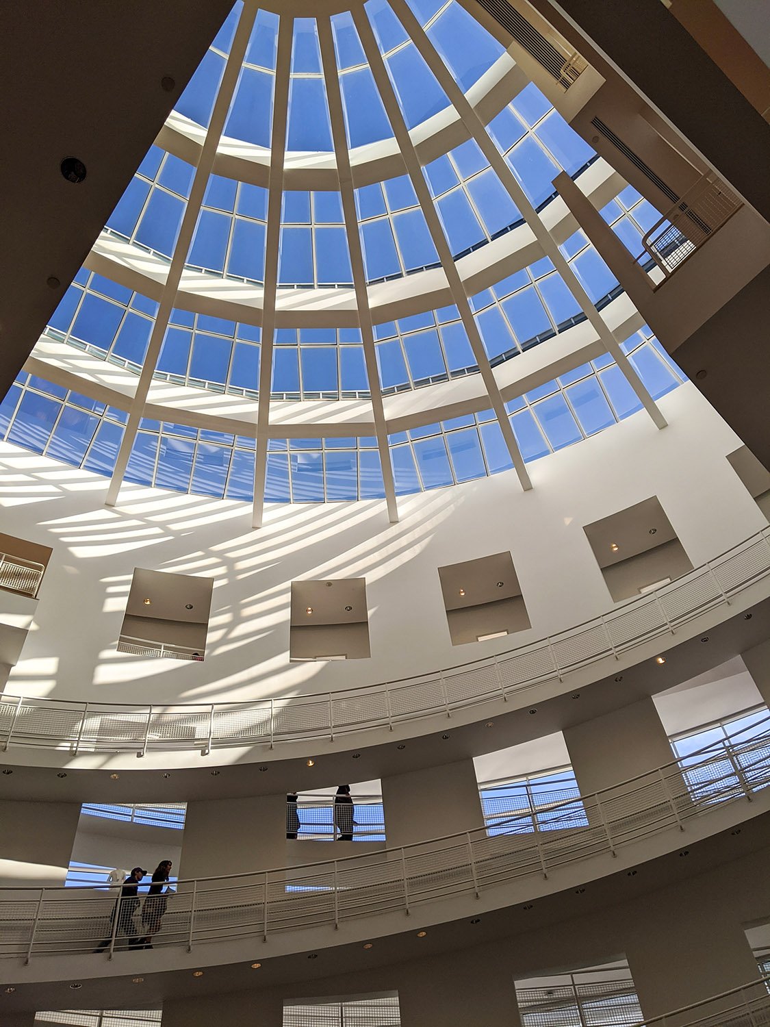 Looking up in the atrium of the High Museum of Art