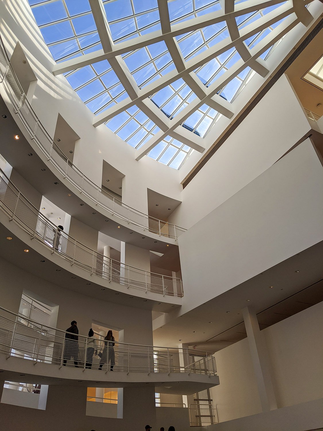 Looking up in the atrium of the High Museum of Art
