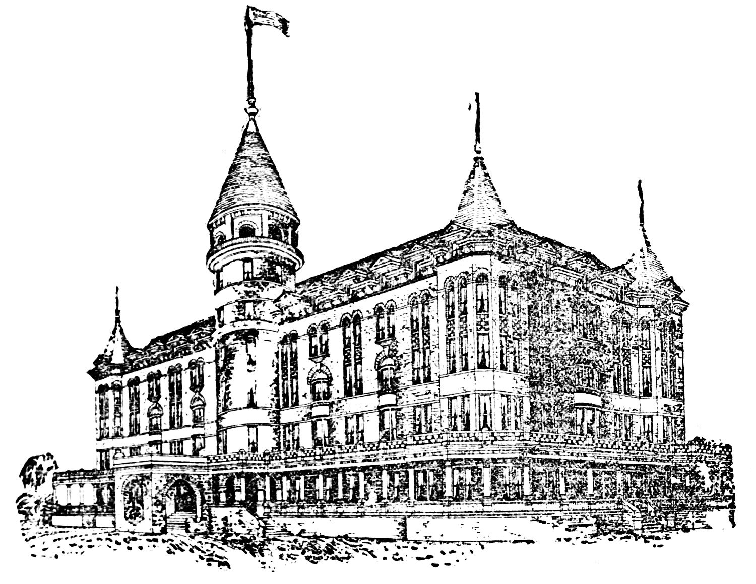W.W. Goodrich. Proposed design for Kennesaw Mountain Hotel (unbuilt). Kennesaw, Georgia.