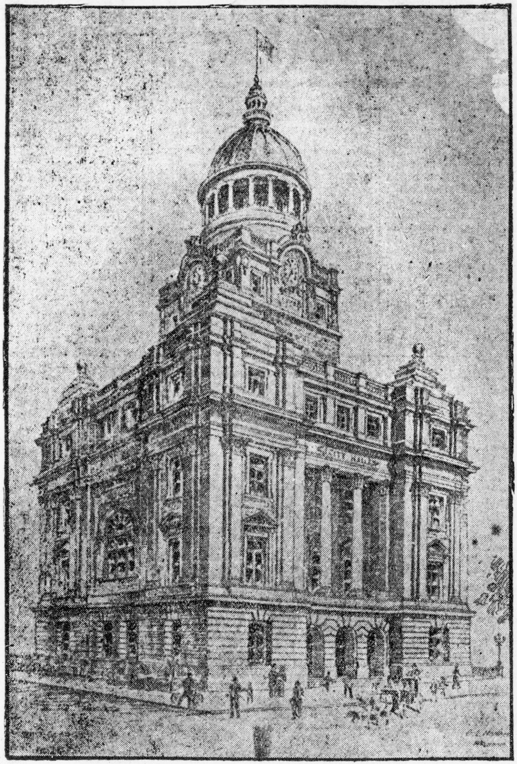 G.L. Norrman. City Hall (1903, unbuilt). Savannah, Georgia.