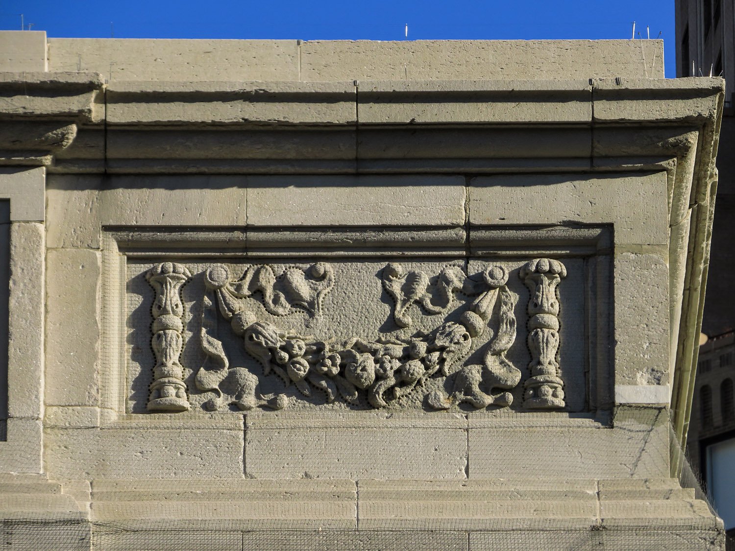 Frederick A. MacMonnies. Spandrel panel on the Washington Square Arch, New York.