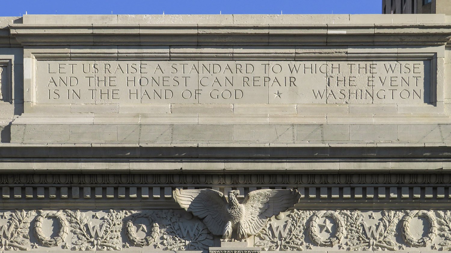 Inscription on the south facade of the Washington Square Arch, New York