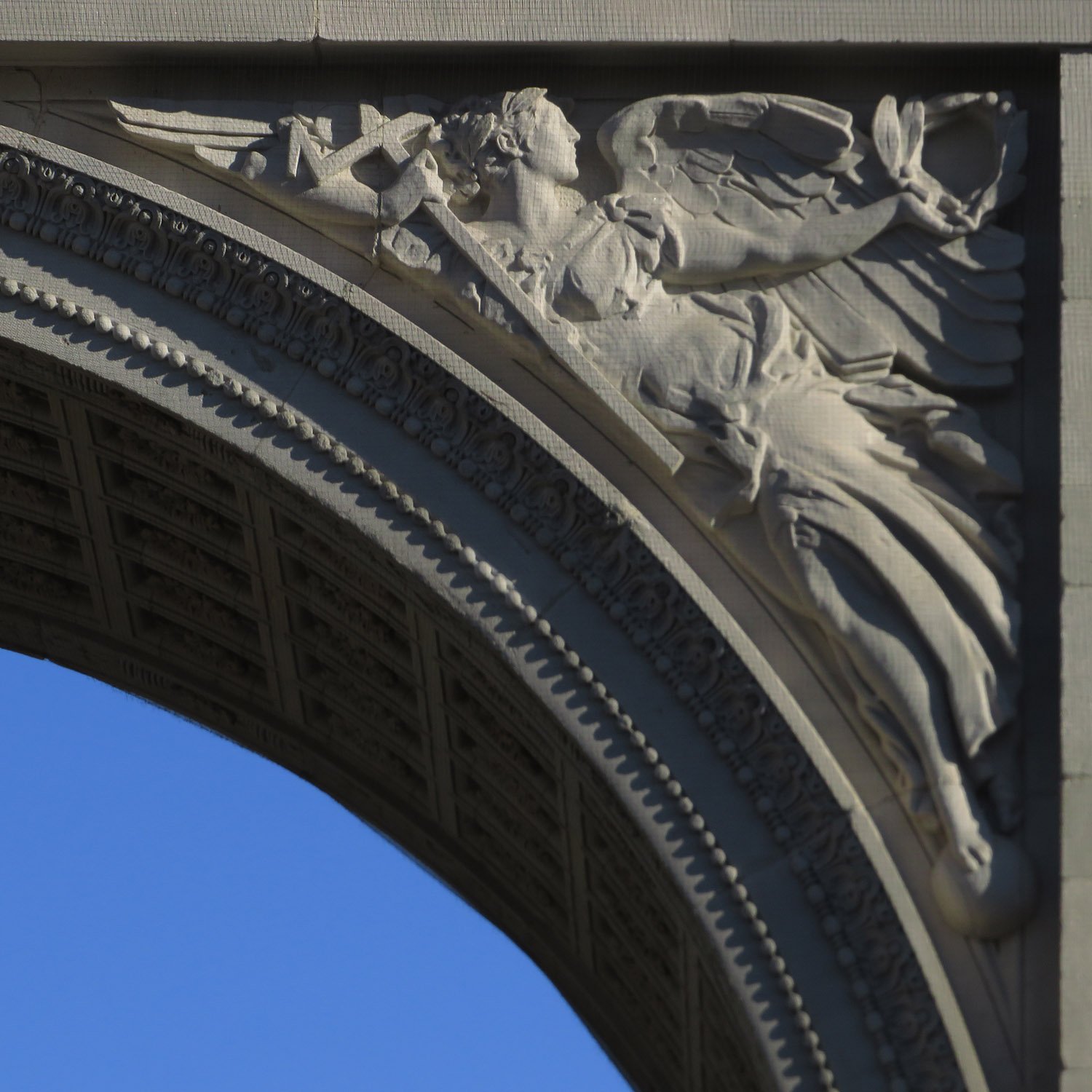 Frederick A. MacMonnies. Spandrel panel on the Washington Square Arch, New York.