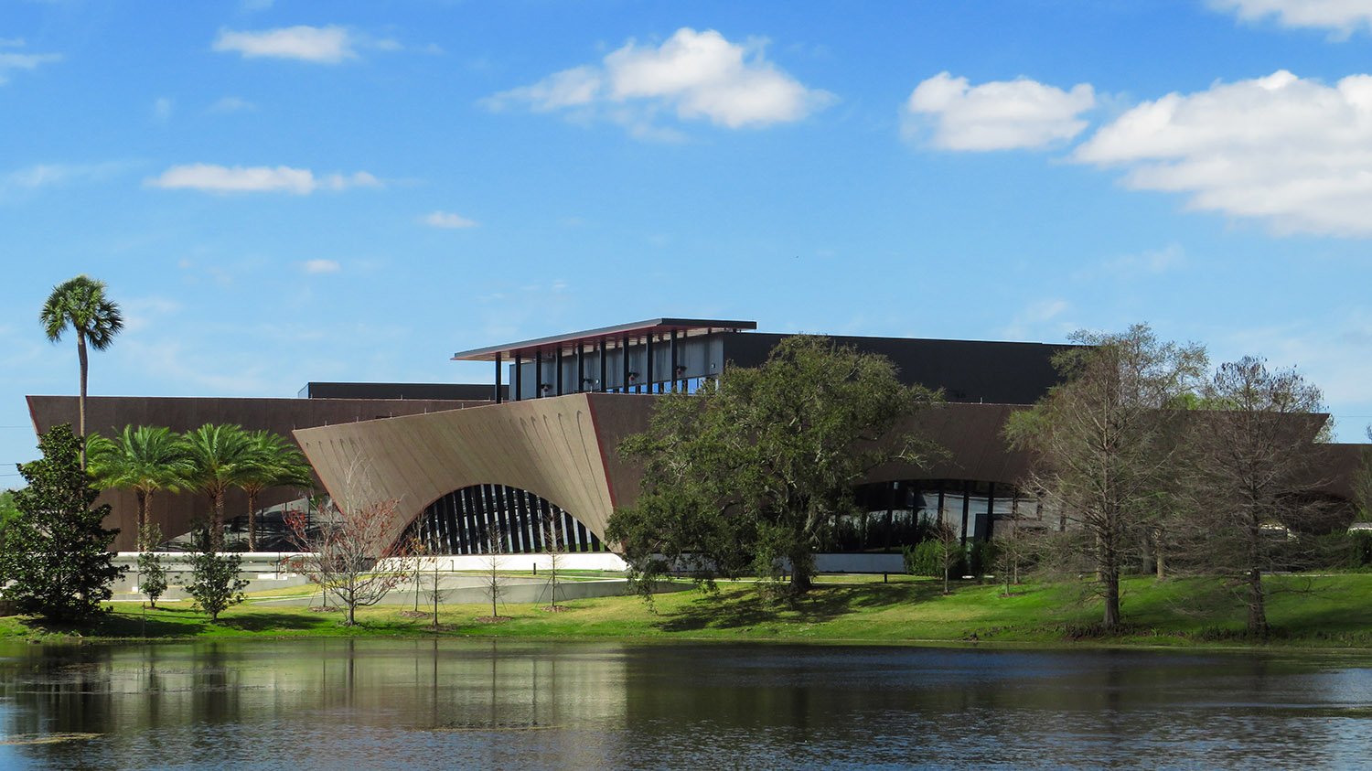Looking at Winter Park Library & Events Center from the southeast