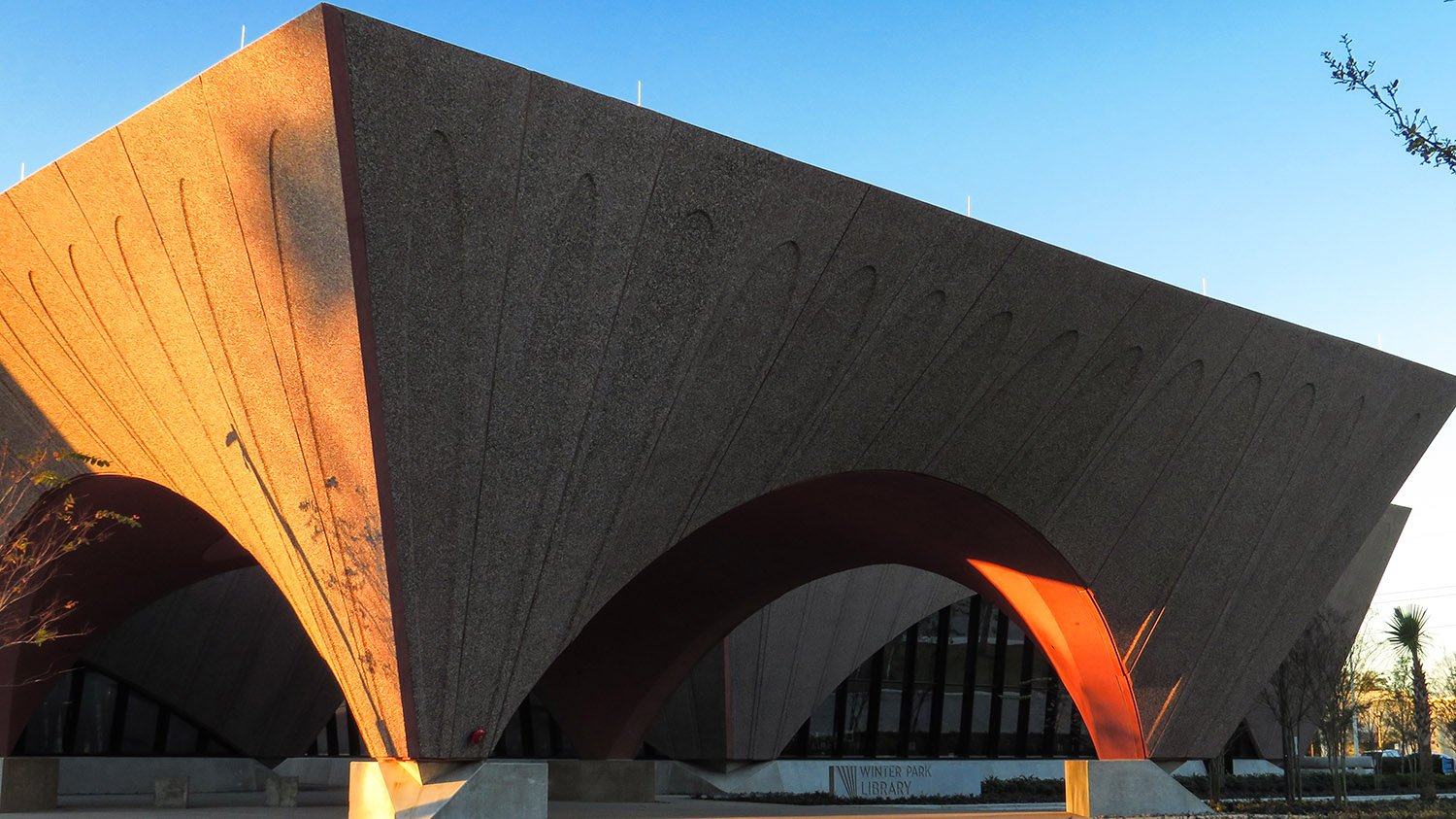 Porte cochere at the Winter Park Library & Events Center, Winter Park, Florida