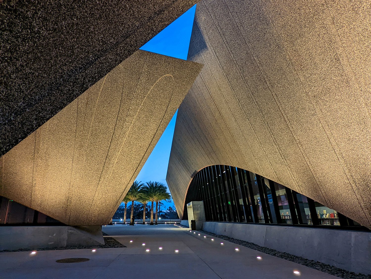 Terrace between the Winter Park Events Center (left) and Winter Park Library (right)
