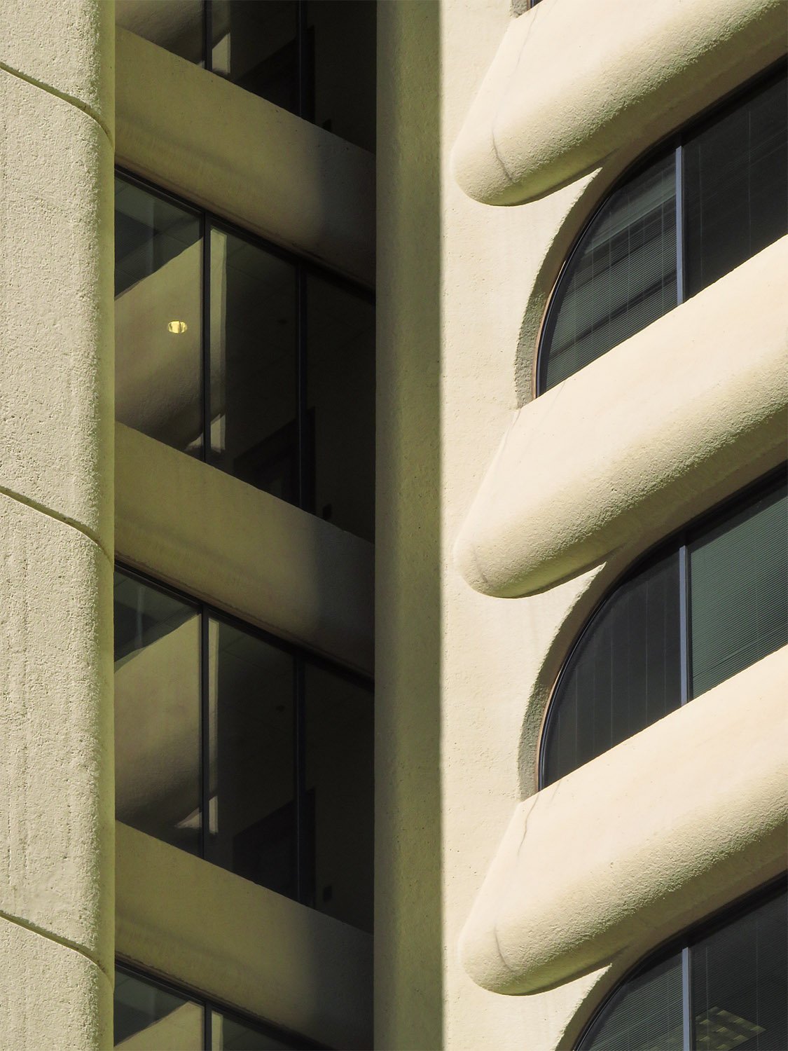Windows and post-tensioned concrete on the First Federal Savings and Loan Building, Atlanta