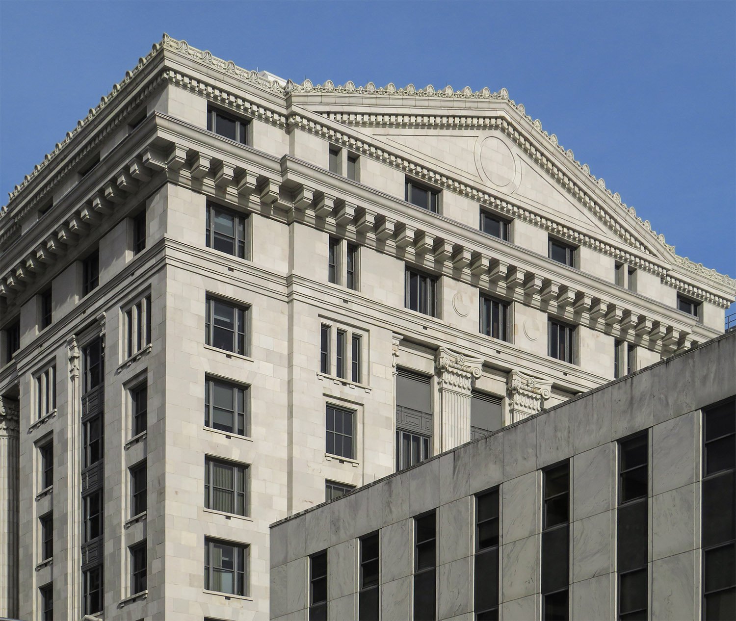 Looking at the south elevation of the Fulton County Courthouse, Atlanta