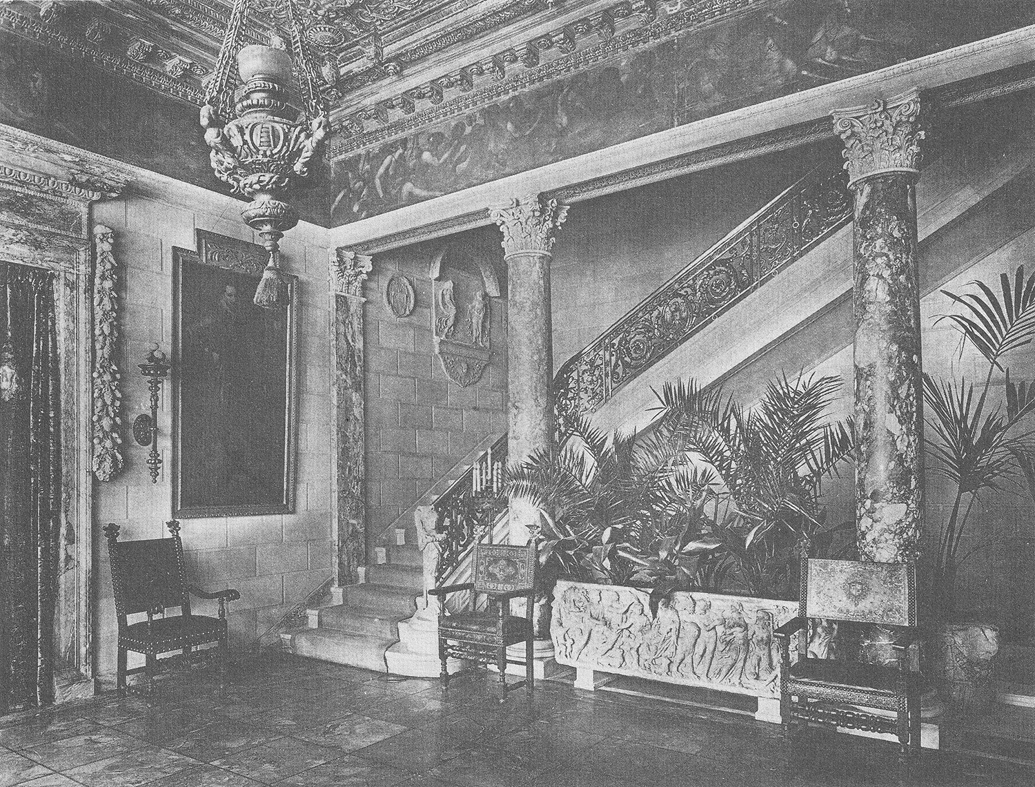 Stair hall of the Payne Whitney Residence, New York