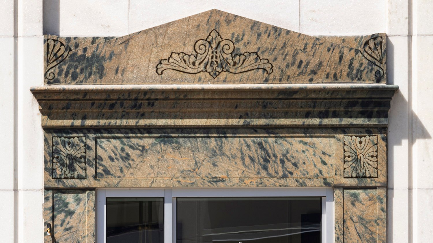 Pediment on the Walton Jackson Building, Gainesville, Georgia