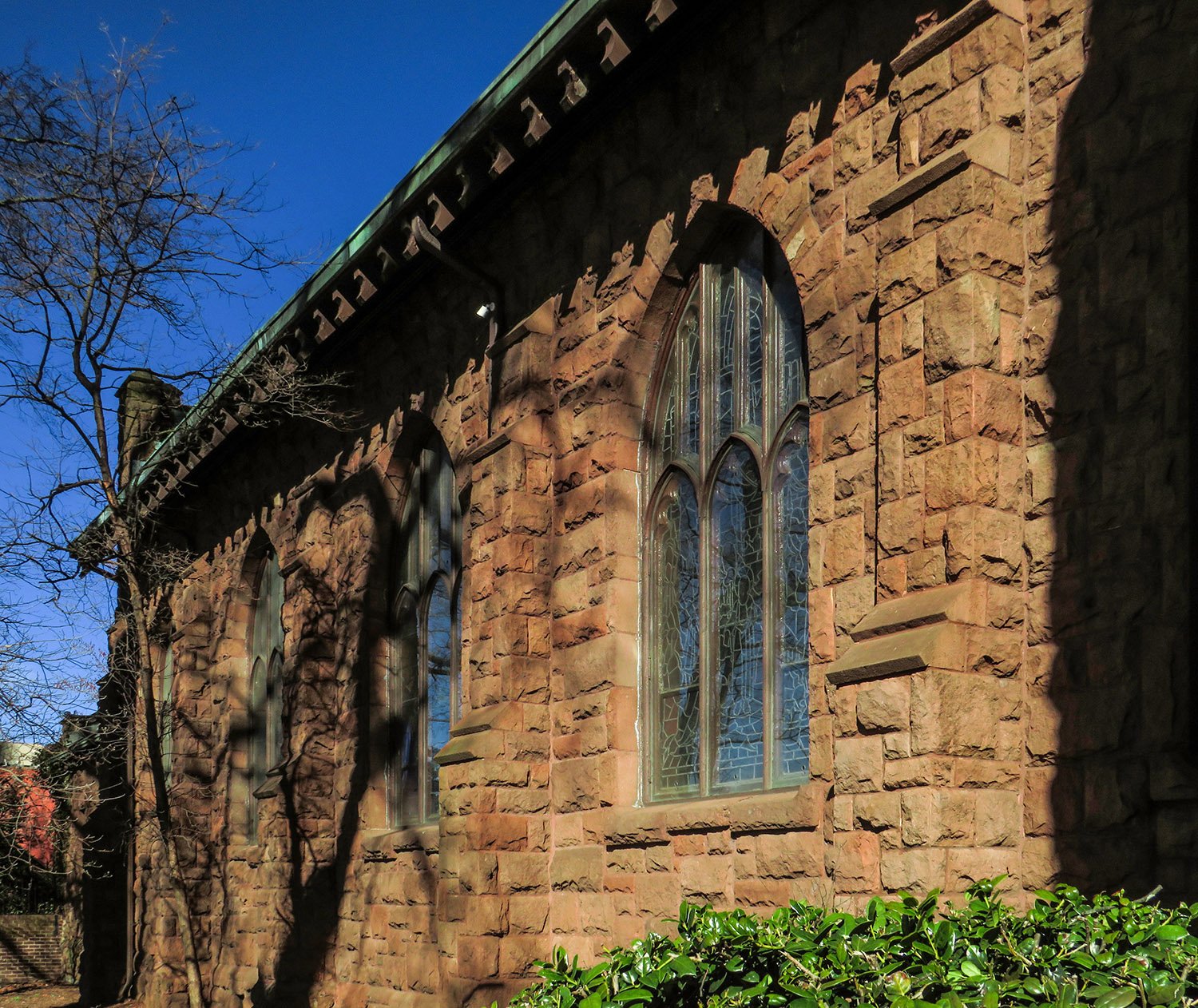 Looking at the south elevation of All Saints' Episcopal Church, Atlanta