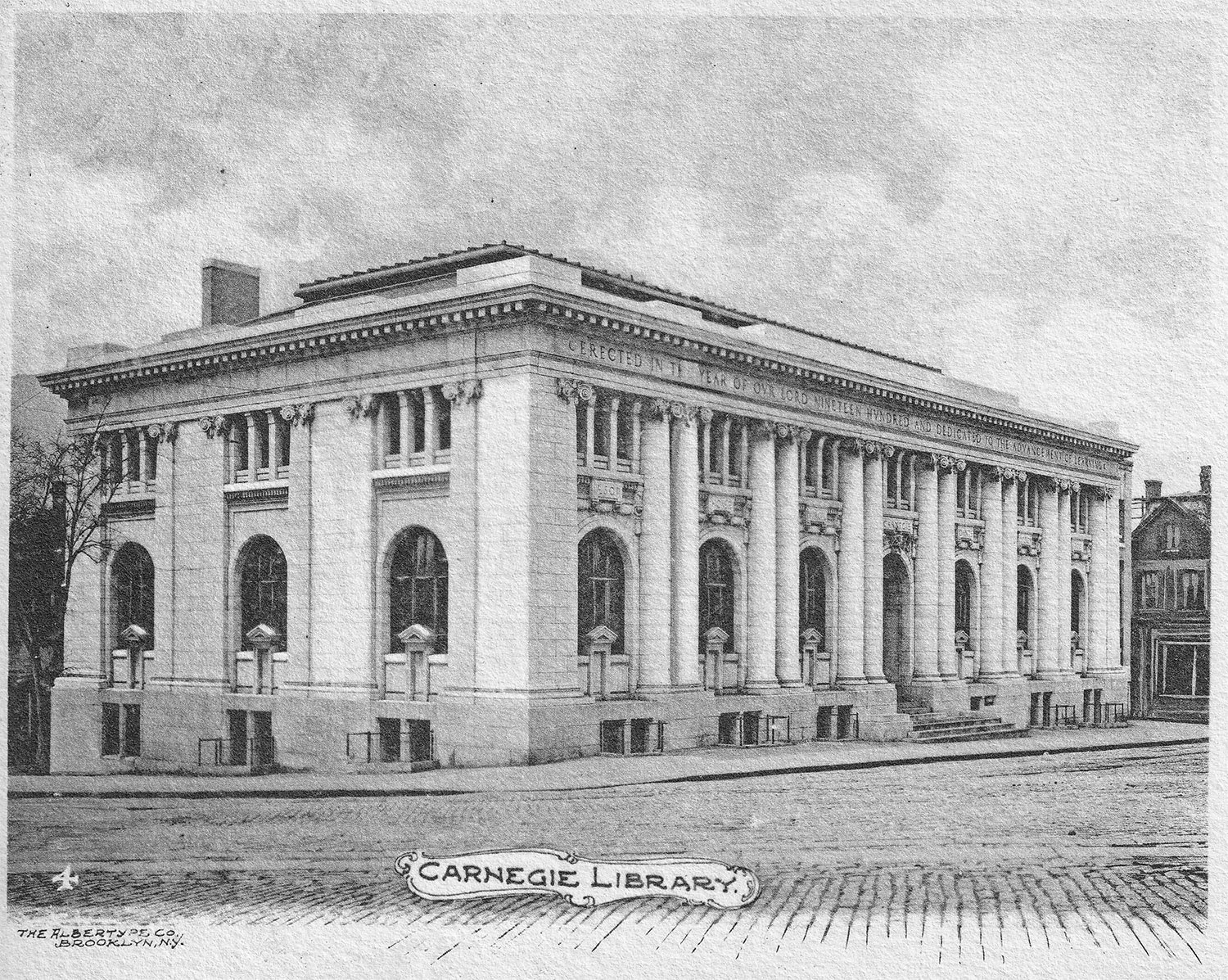 Ackerman & Ross with J.H. Dinwiddie and Bleckley & Tyler. Carnegie Library (1902, demolished 1977). Atlanta. Illustration from an undated postcard published by the Albertype Co.