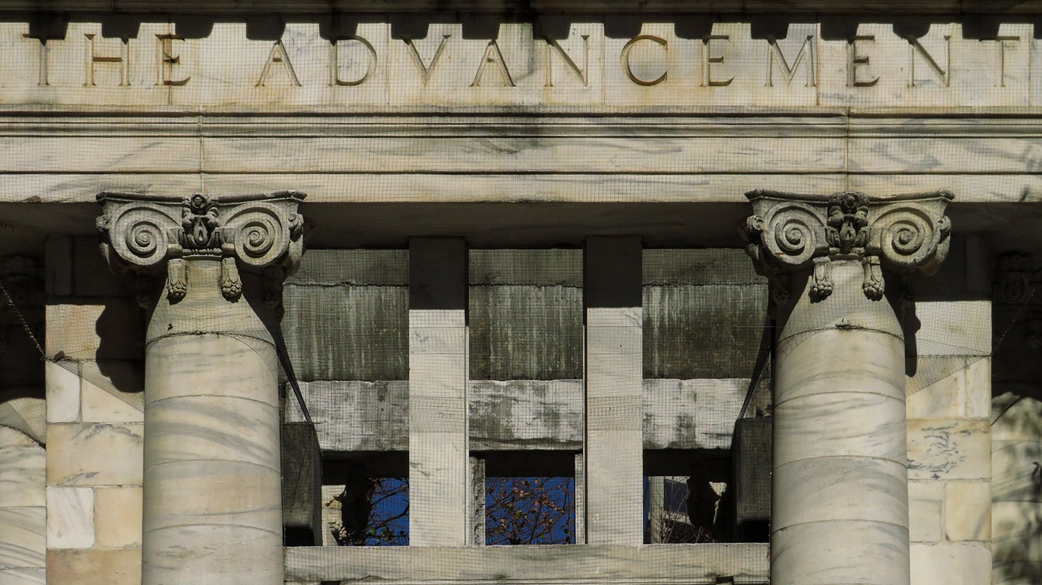 Frieze on the south elevation of the Carnegie Pavilion