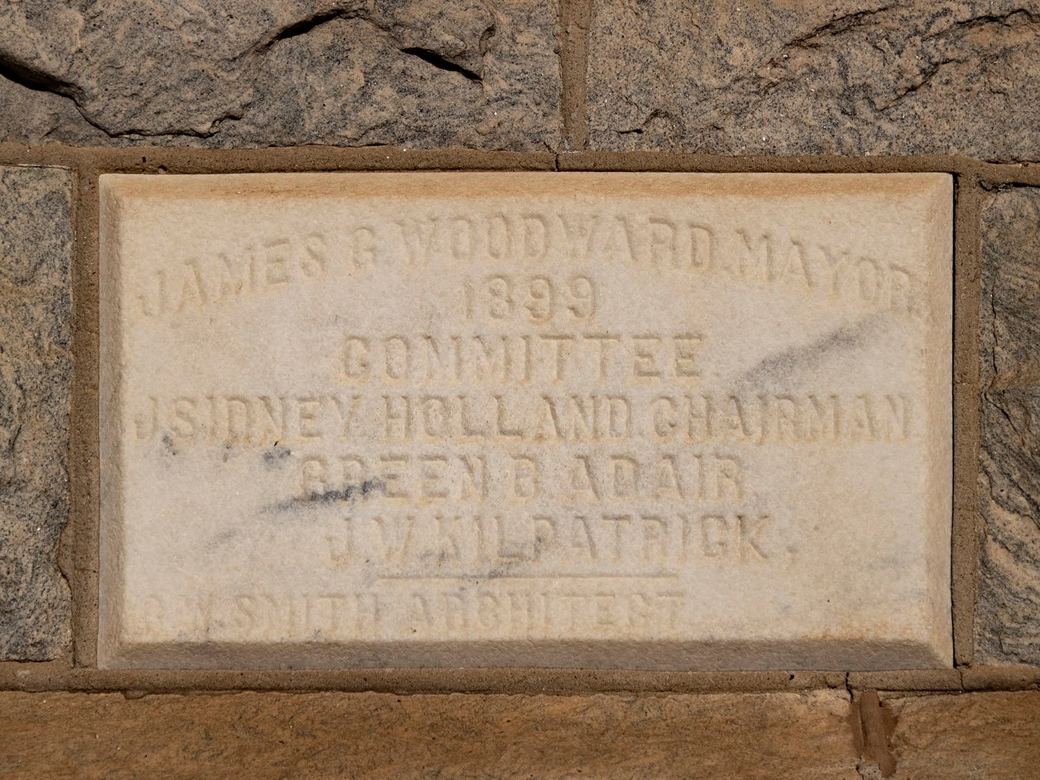 Cornerstone on the Public Comfort Building, Oakland Cemetery, Atlanta