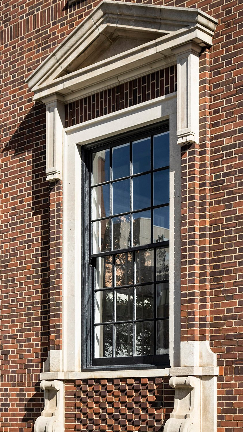 First-floor window on the facade of the Crum & Forster Building, Atlanta