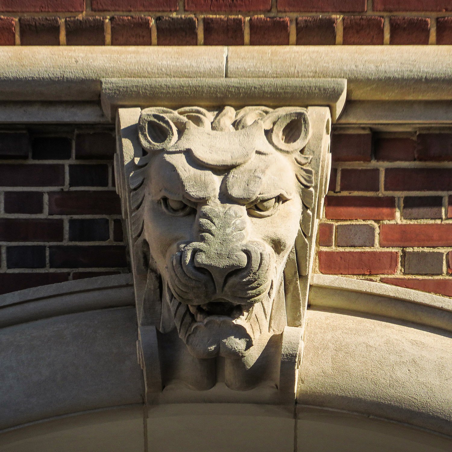 Lion keystone on the facade of the Crum & Forster Building, Atlanta