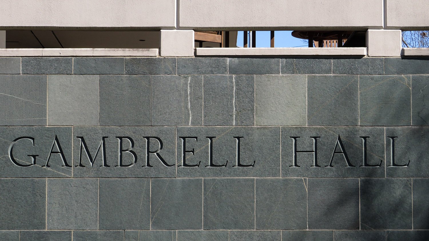 Inscription on Gambrell Hall, Atlanta