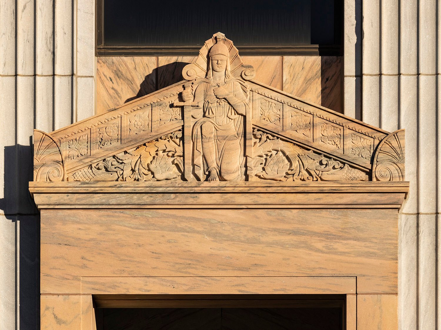 Pediment on the Hall County Courthouse