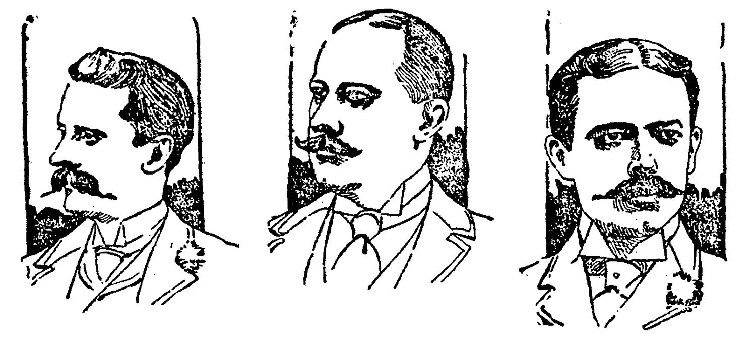 From left to right: Isham Daniel, Thomas C. Erwin, Thos. B. Paine