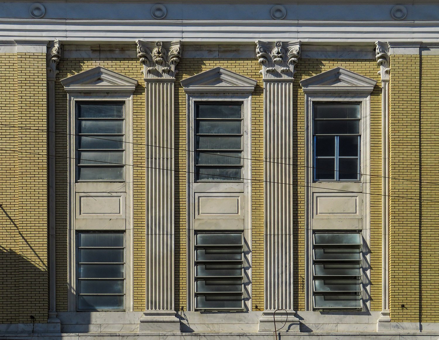 Windows on the east facade of the Capitol View Masonic Temple