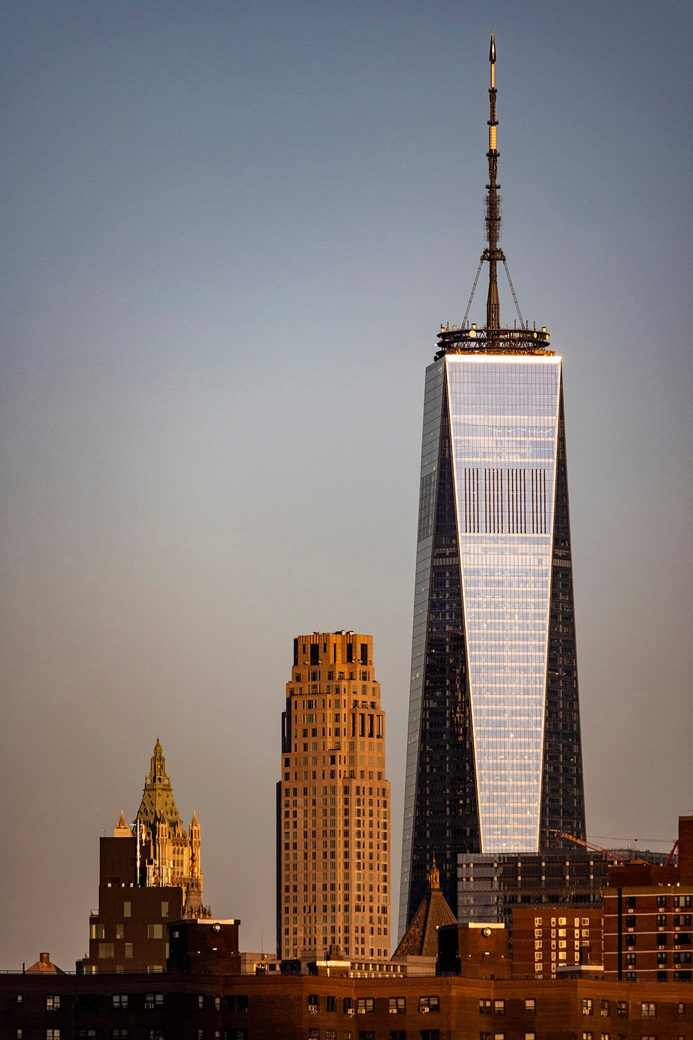 Looking at One World Trade Center from Brooklyn