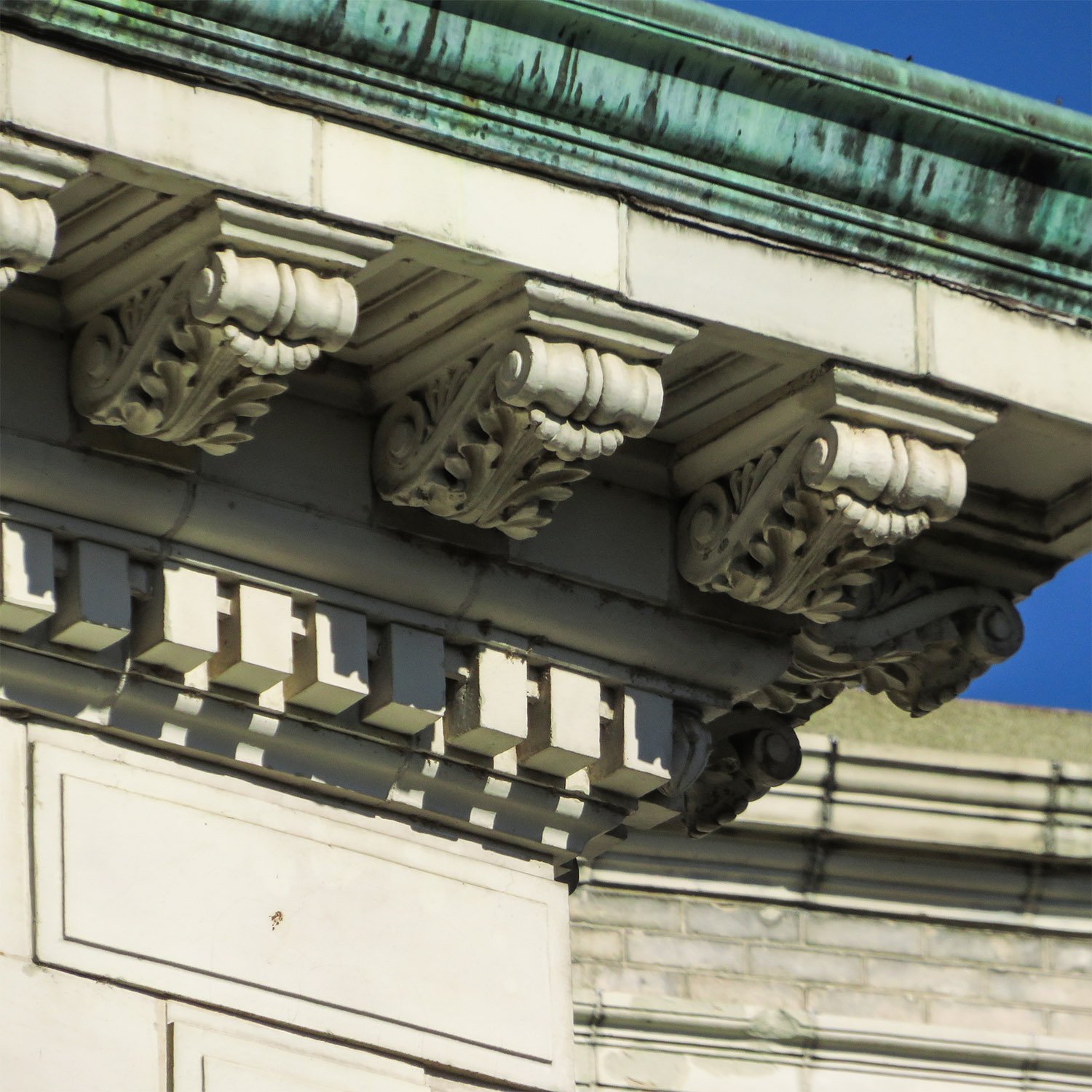 Eaves, consoles, and cornice on the Robert Wilson Patterson Residence, Washington, D.C. 