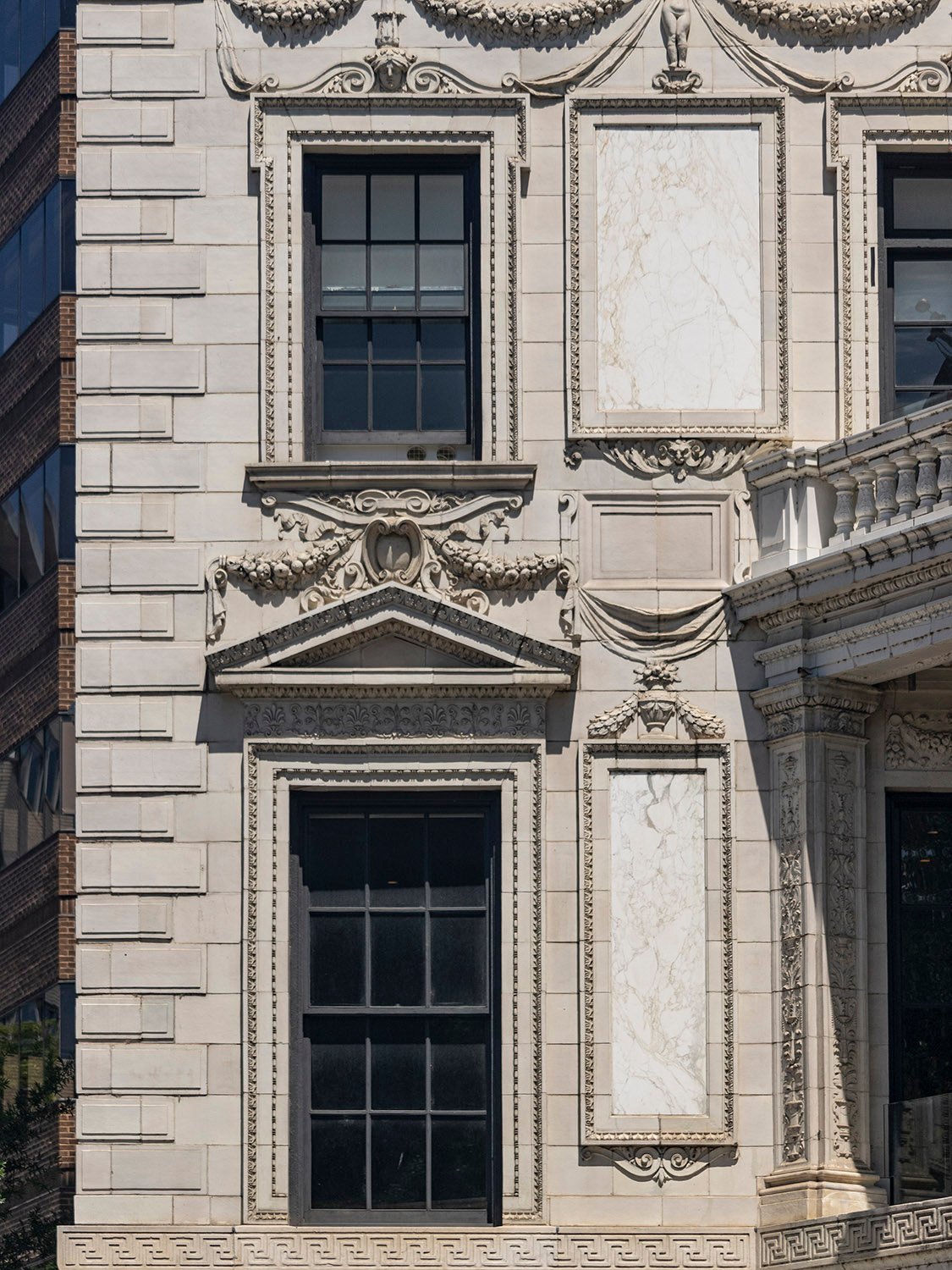 Second- and third-floor windows on the Robert Wilson Patterson Residence, Washington, D.C. 