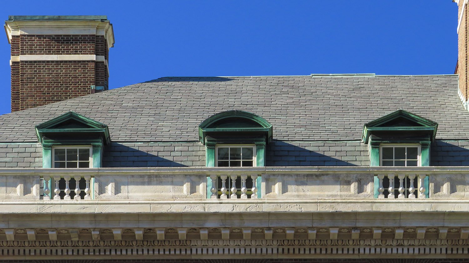 Dormers on the east facade of the Percy Pyne Rivington Residence