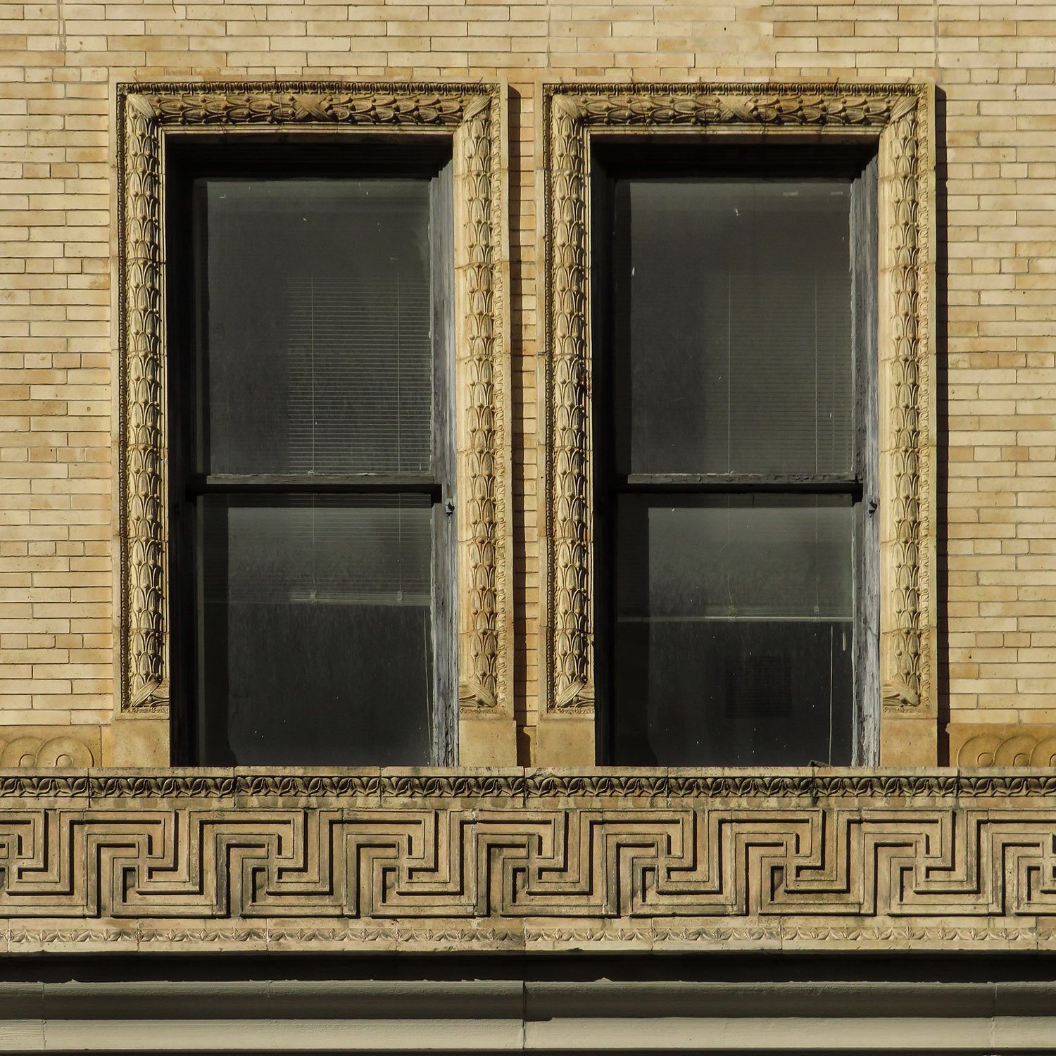 Double windows on the third floor of the Cable Building, New York