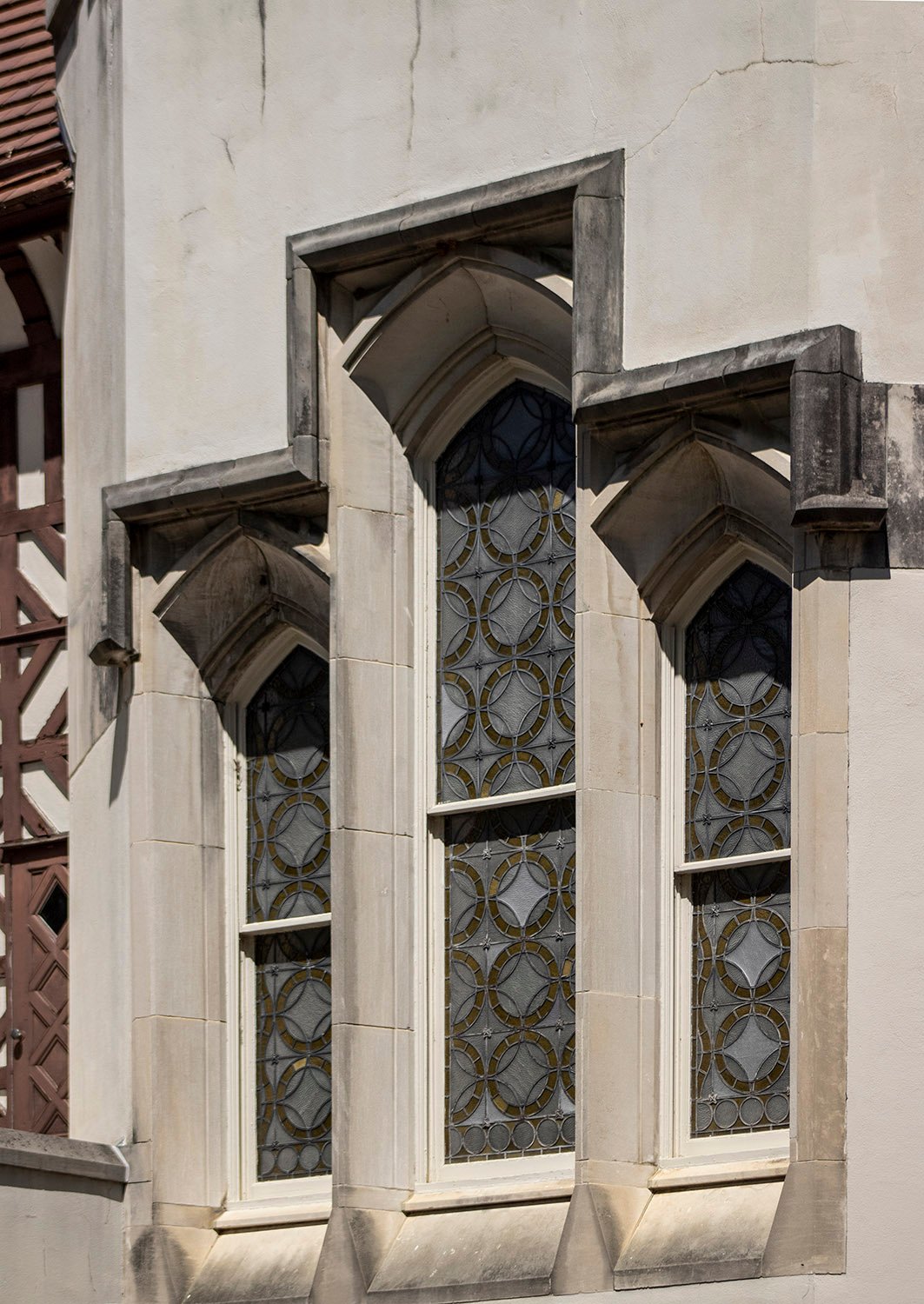 Triple window on the northwest elevation of Callanwolde, Atlanta