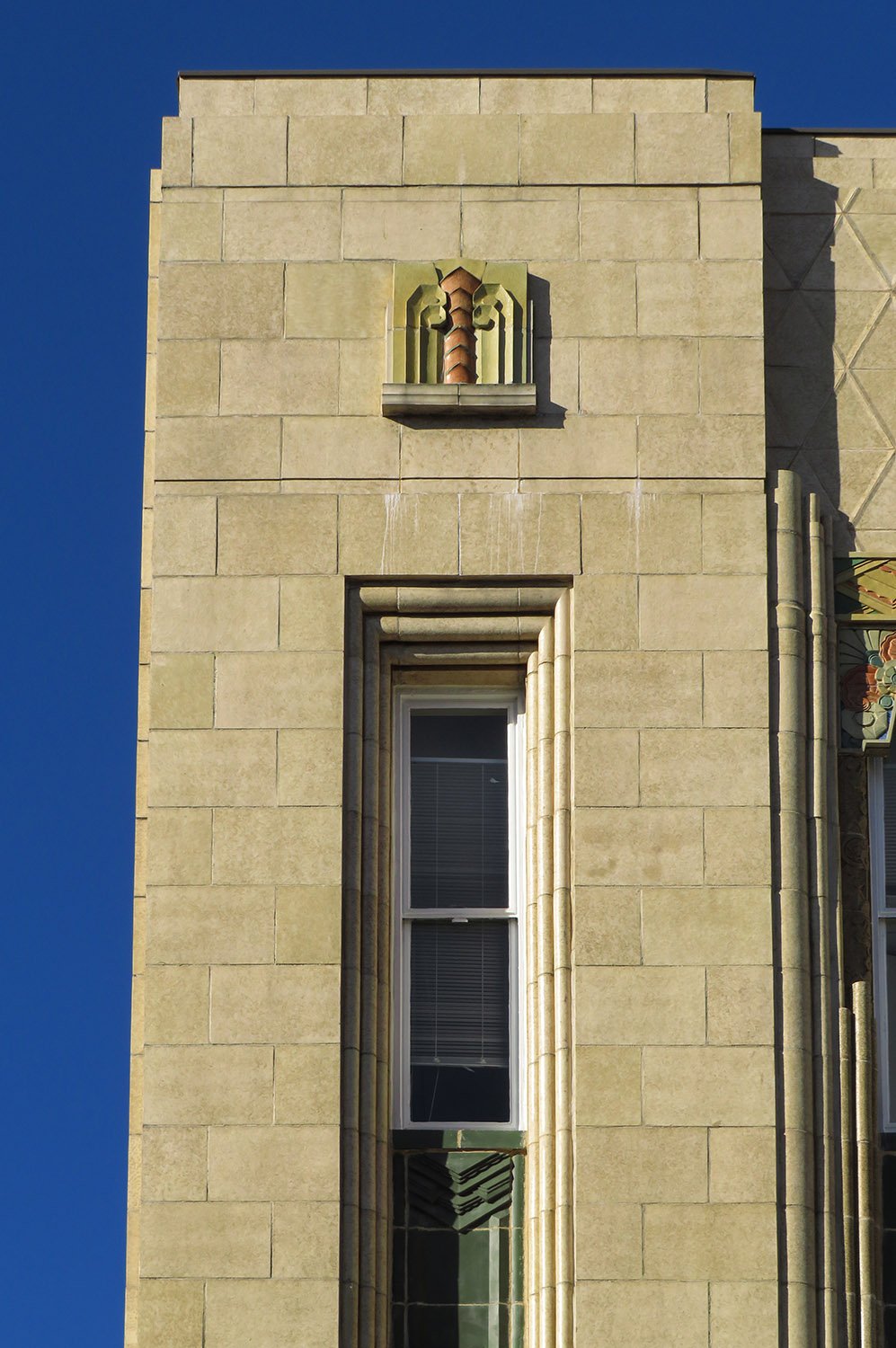 Third-floor window on the southeast corner of S.H. Kress & Co., Charleston, South Carolina