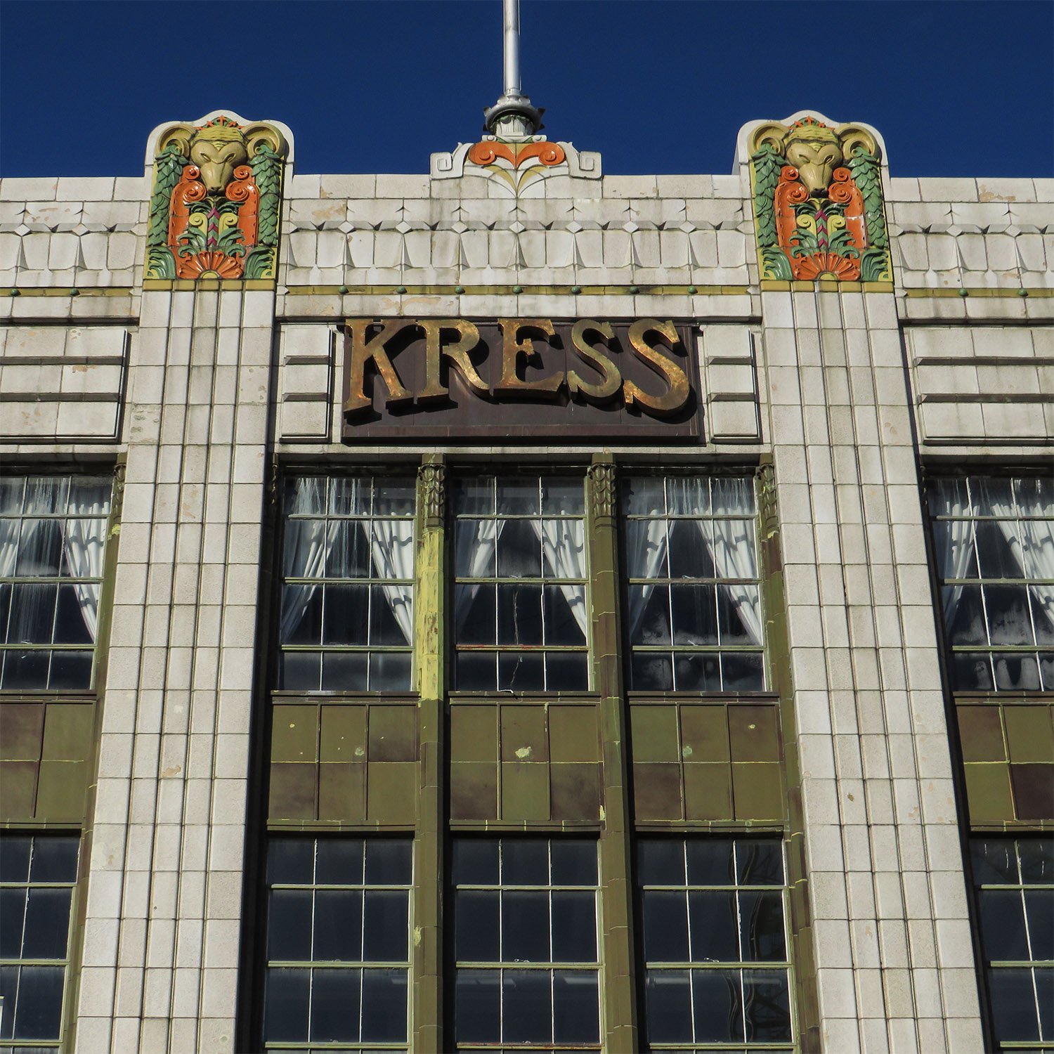 Looking up at S.H. Kress & Co., Greensboro, North Carolina