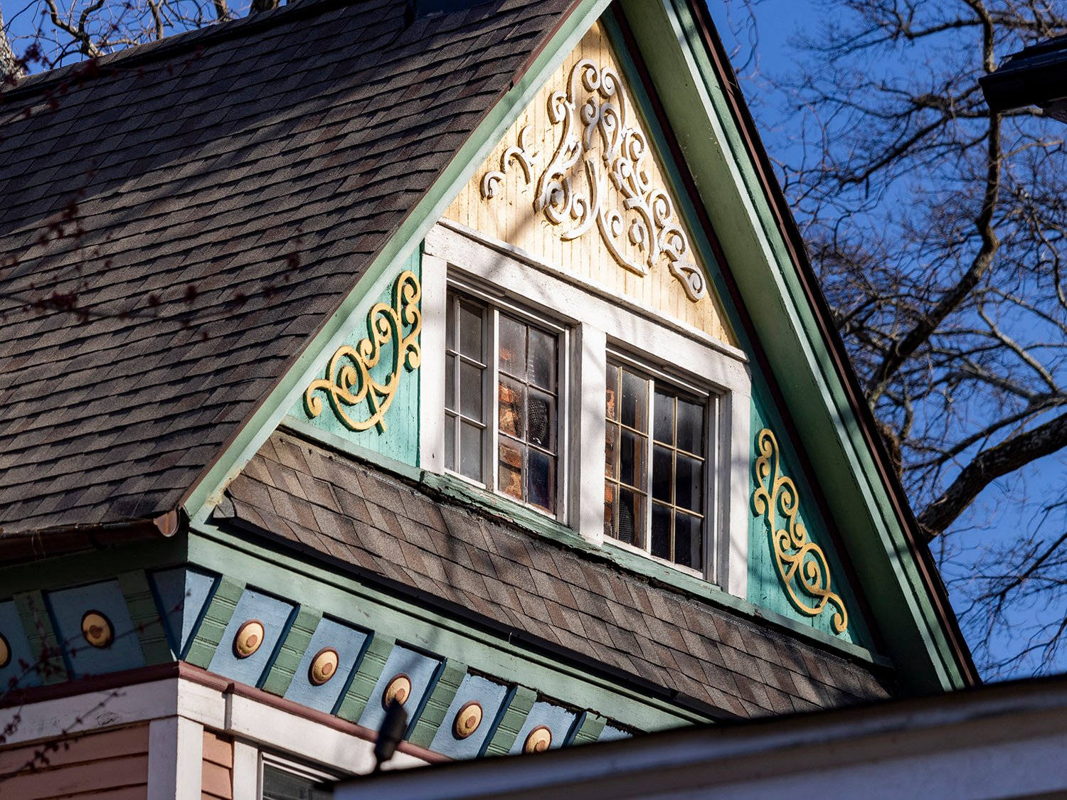 Gable on the west facade of the George E. King Residence