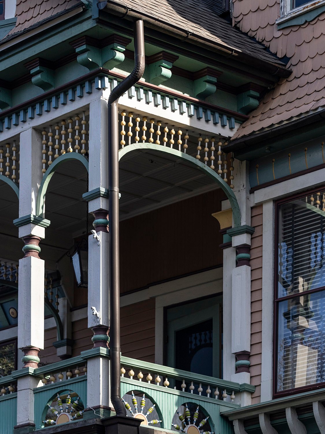 Second-floor porch on the facade of the George E. King Residence, Atlanta