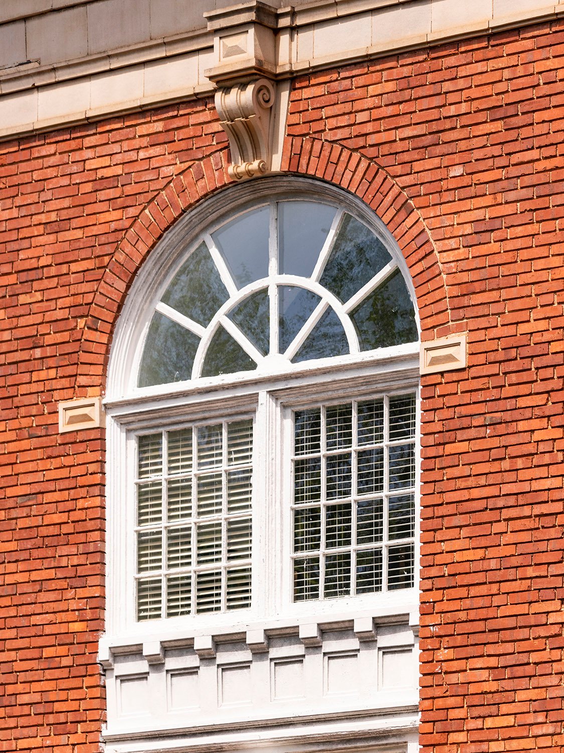 Second-floor window on the Abbeville County Courthouse, Abbeville, South Carolina