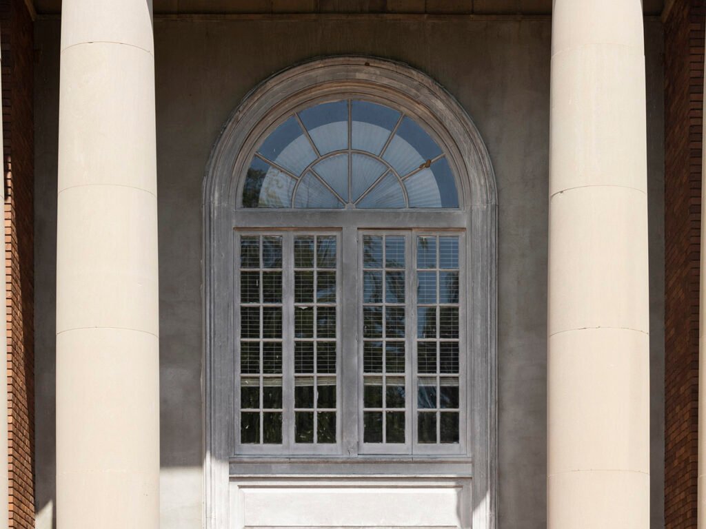 Second-floor window on the Abbeville County Courthouse, Abbeville, South Carolina