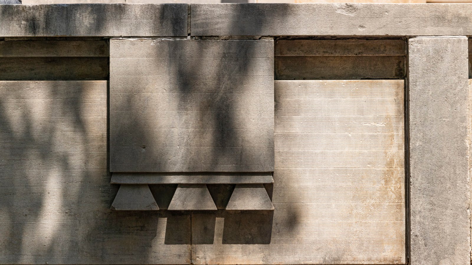 Triglyph on the base of the Abbeville County Courthouse, Abbeville, South Carolina