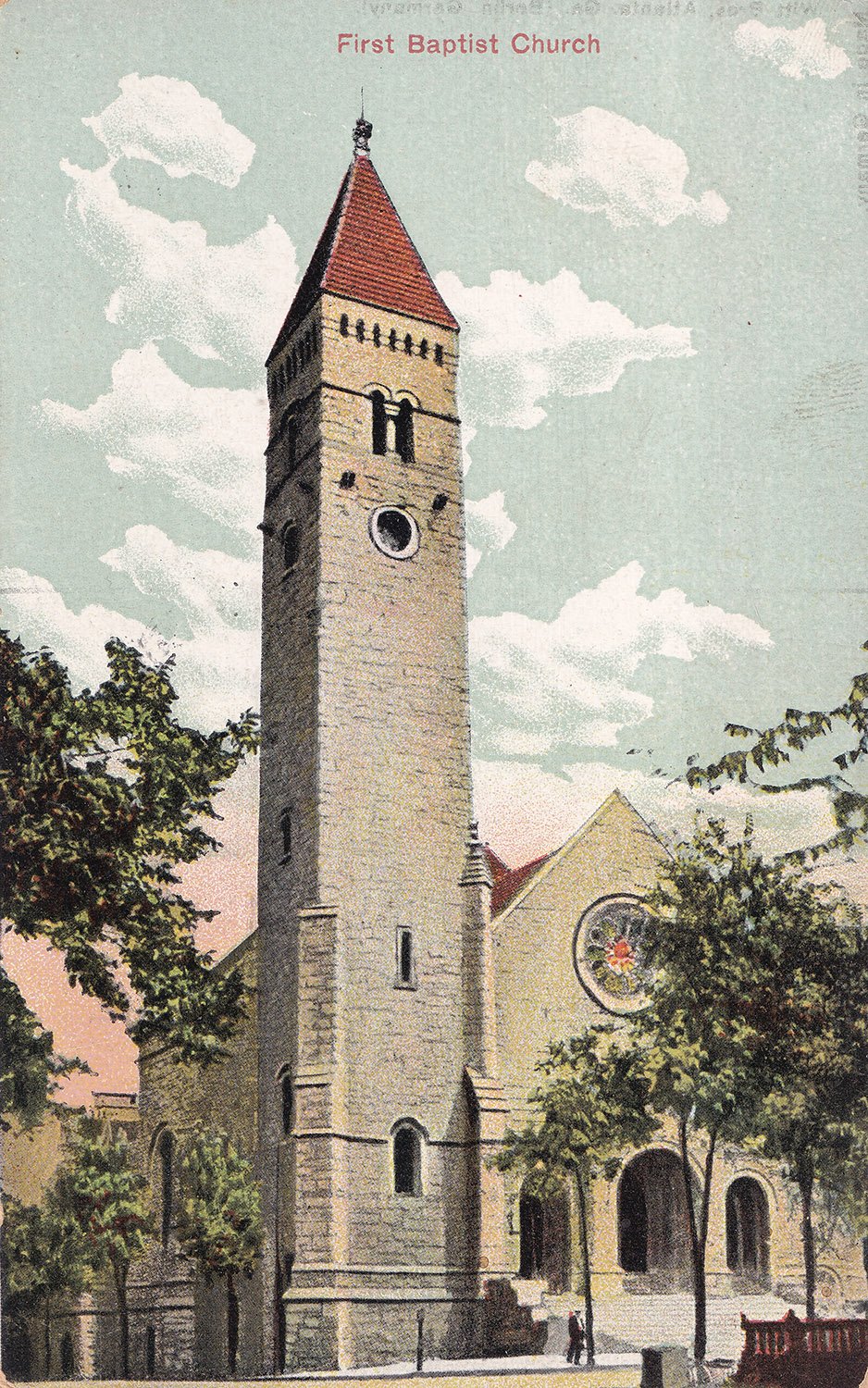 Postcard view of First Baptist Church (1906), Atlanta